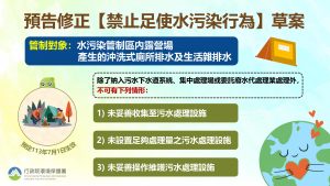 Read more about the article 112/3/22 環保署預告「禁止足使水污染行為」修正草案